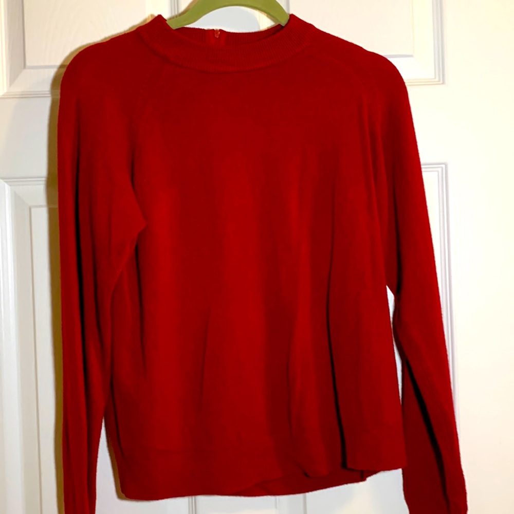 Red Sweaterwith Zipper on Back! Slightly cropped! Large!